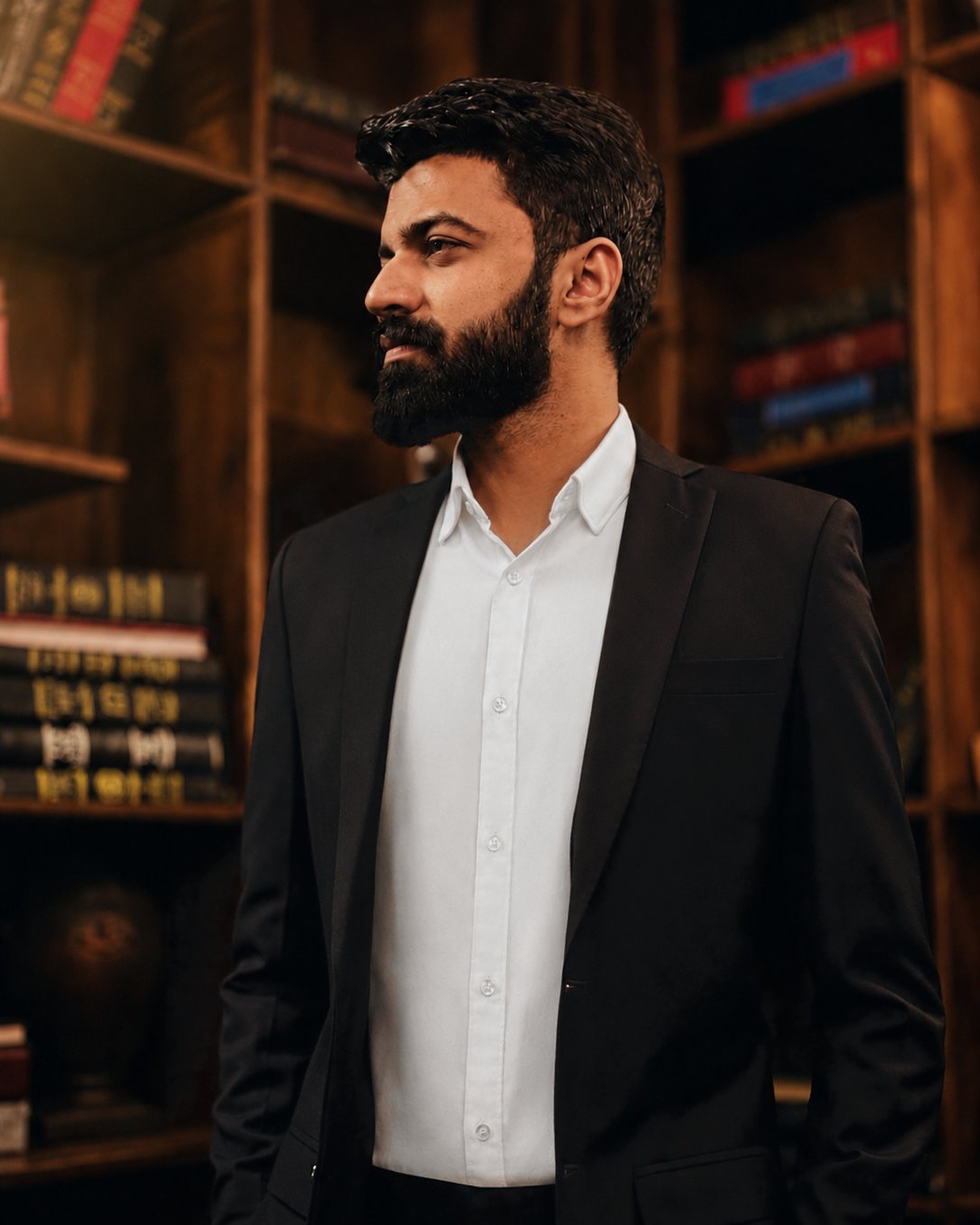 Malik Bilal, founder of Adscreek, in a library setting